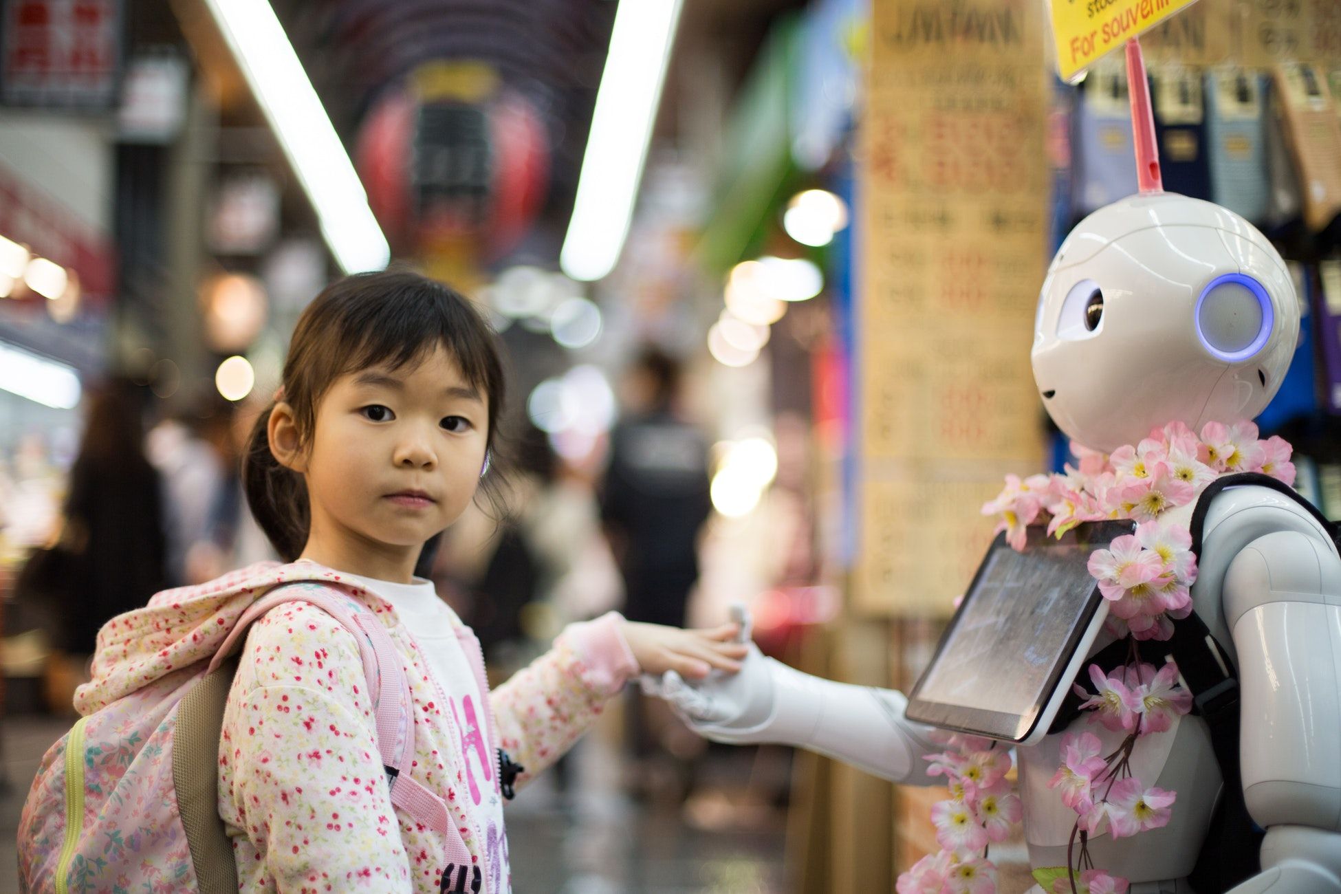 Child with Robot for Women in Tech Dublin